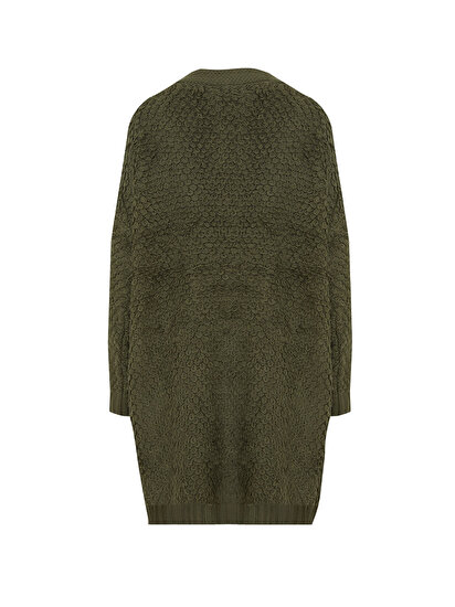 Dokulu Oversize Triko Hırka
