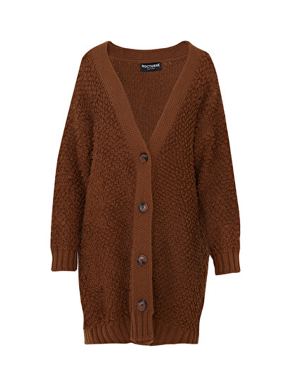 Dokulu Oversize Triko Hırka