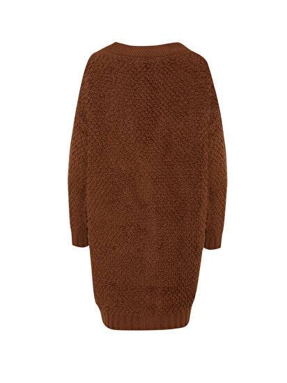 Dokulu Oversize Triko Hırka