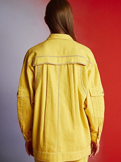 Taş Detaylı Oversize Ceket