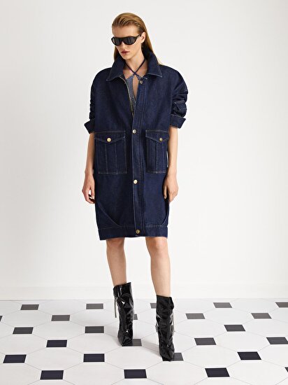 Oversize Denim Trençkot