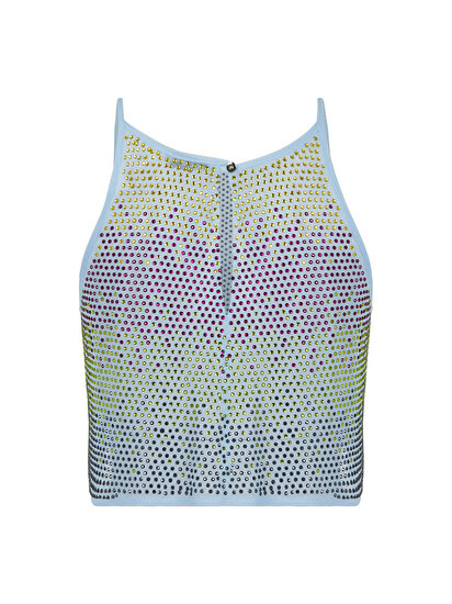 Taş Detaylı Crop Top