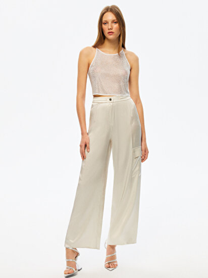 Taş Detaylı Crop Top