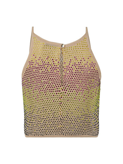 Taş Detaylı Crop Top