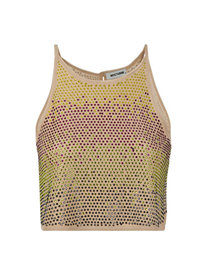 Taş Detaylı Crop Top
