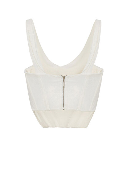 Çapraz Yaka Korse Crop Top