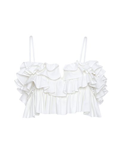 Volanlı Crop Top