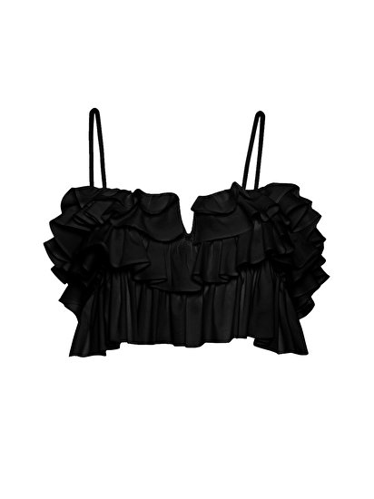 Volanlı Crop Top