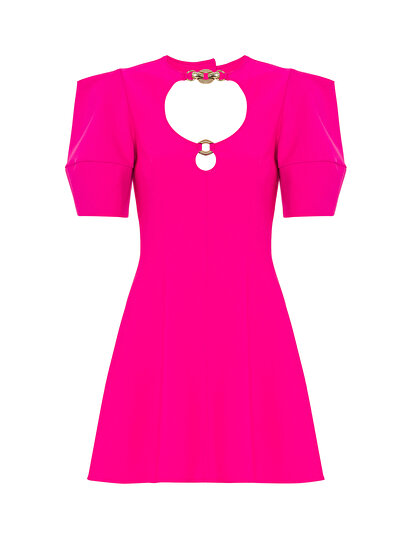 Pencere Detaylı Mini Elbise