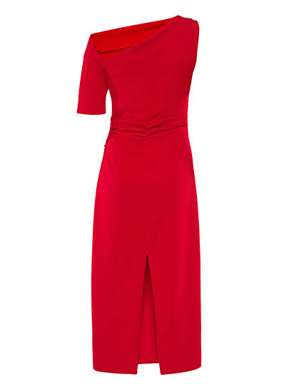 Süslemeli Drape Elbise