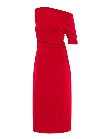 Süslemeli Drape Elbise
