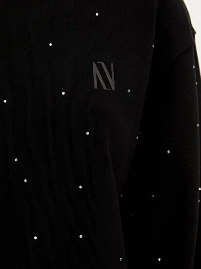 Kristal Yapıştırma Taş  Detaylı Sweatshirt