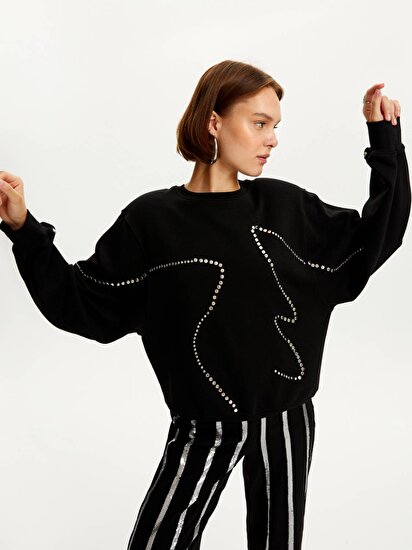 Desen Zımbalı Sweatshirt