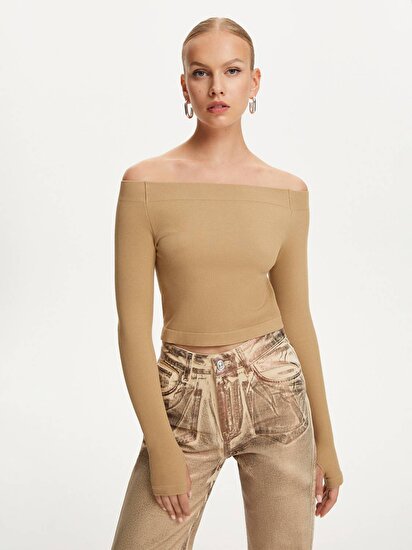 Metalik Jarse Top