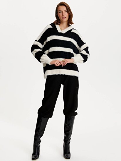 Kapüşonlu Oversize Kazak