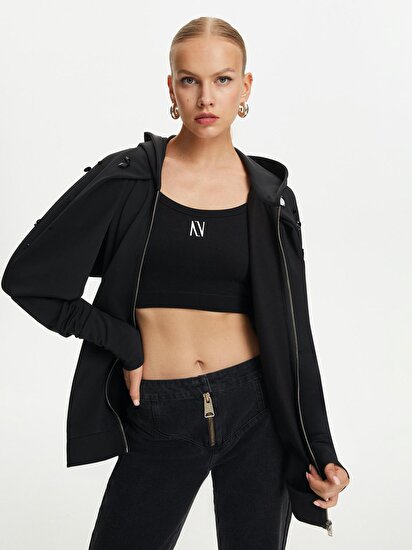 Parlak Taşlı Sweatshirt
