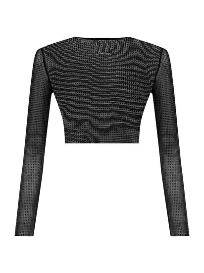 Taşlı Tül Crop