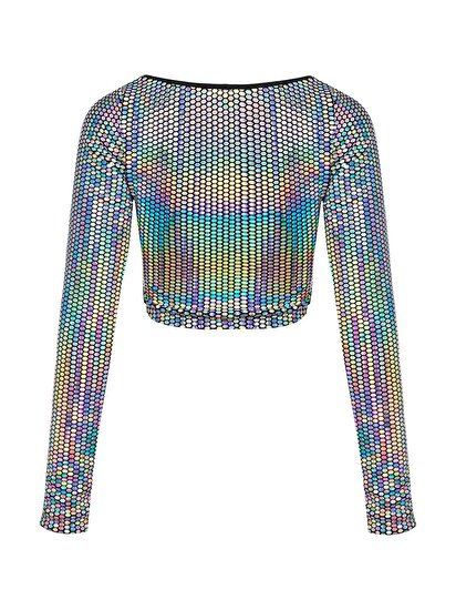 Hologramlı Crop Top