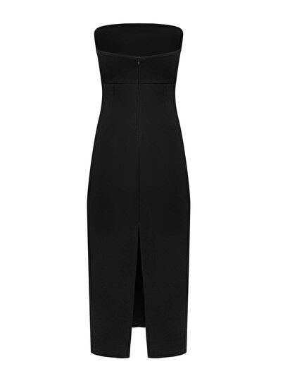 Straplez Midi Elbise