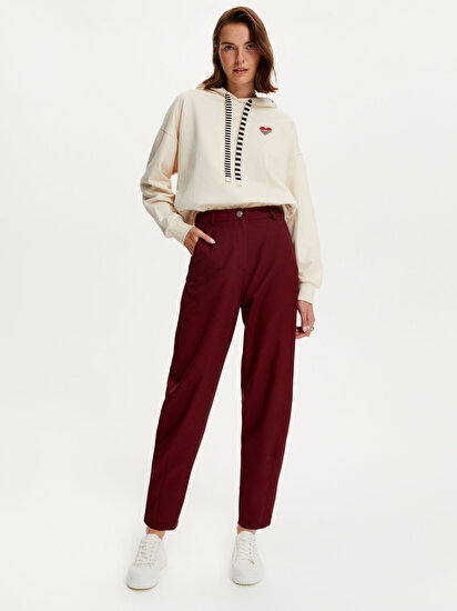 Paçaları Pensli Slouchy Pantolon