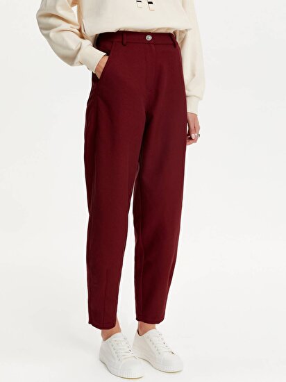Paçaları Pensli Slouchy Pantolon