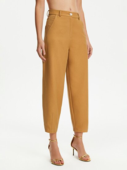 Paçaları Pensli Slouchy Pantolon