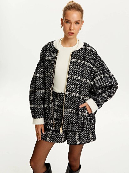 Oversize Tüvit Bomber Ceket
