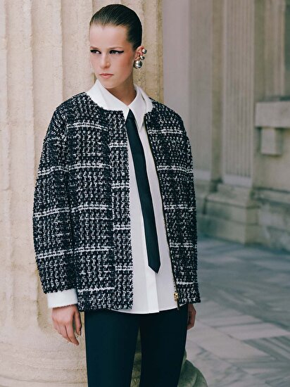 Oversize Tüvit Bomber Ceket