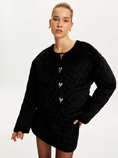 Kadife Kapitone Bomber Ceket
