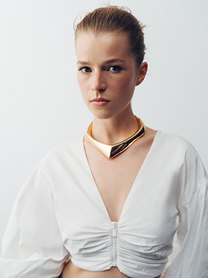 Düğümlü Crop Bluz