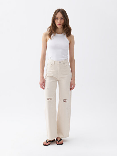 Wide Leg Jean Pantolon