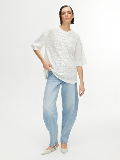 Kabartma Desenli T-Shirt