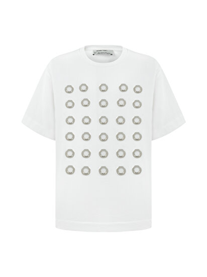 Metal Halka Detaylı T-Shirt