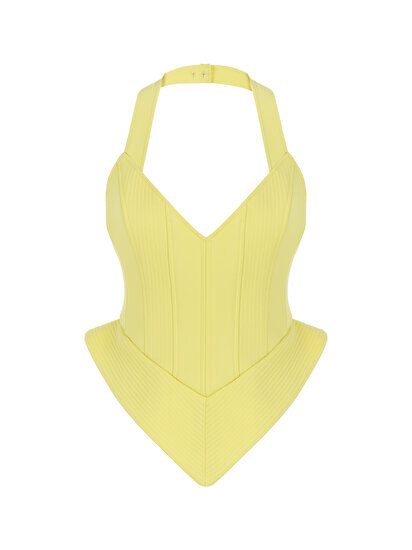 Korse Görünümlü Crop Top