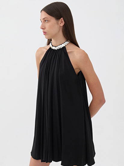 Halter Yaka Mini Elbise