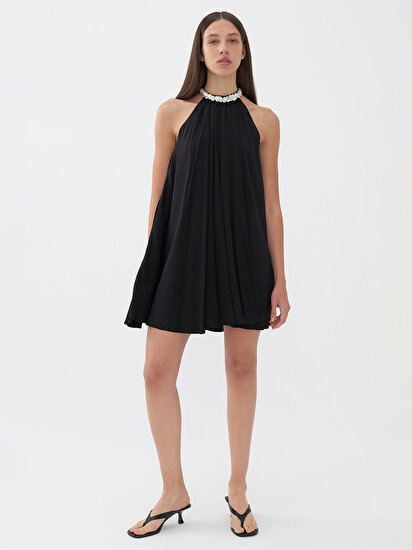 Halter Yaka Mini Elbise