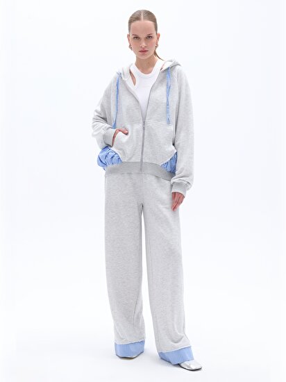 Oversize Fermuarlı Sweatshirt