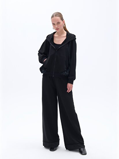 Oversize Fermuarlı Sweatshirt
