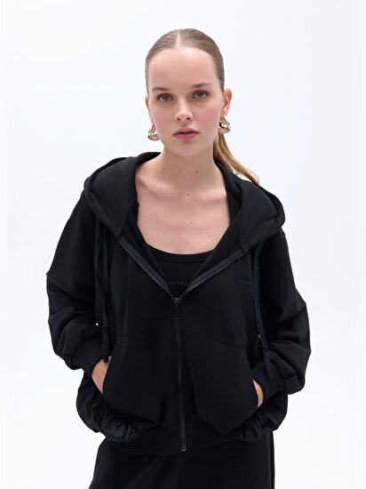 Oversize Fermuarlı Sweatshirt