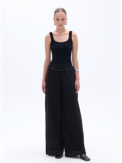 Baskı Detaylı Askılı Crop Top