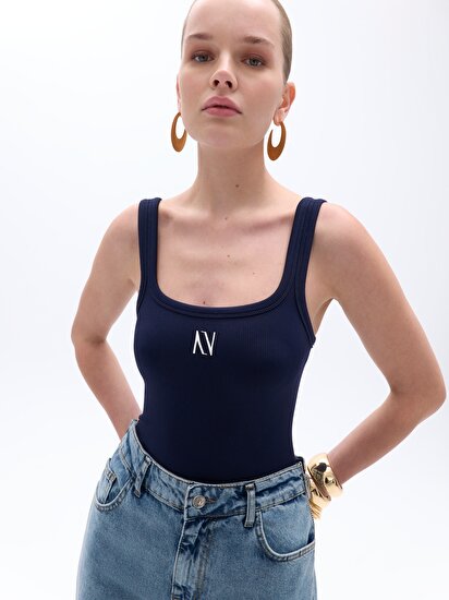 Baskı Detaylı Askılı Crop Top