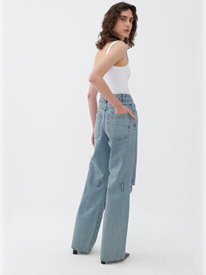 Wide Leg Jean Pantolon