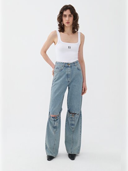 Wide Leg Jean Pantolon