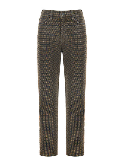 Taş Detaylı Mom Fit Jean Pantolon