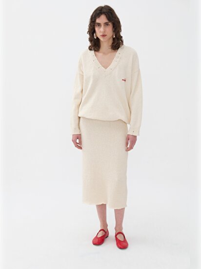 Oversize V Yaka Triko