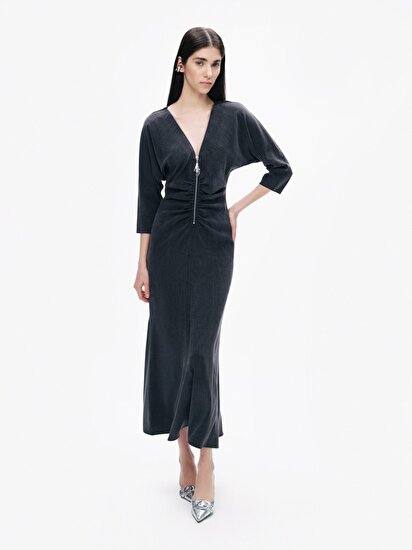 Drape Detaylı Elbise