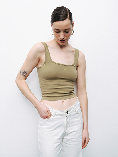 Baskı Detaylı Crop Top