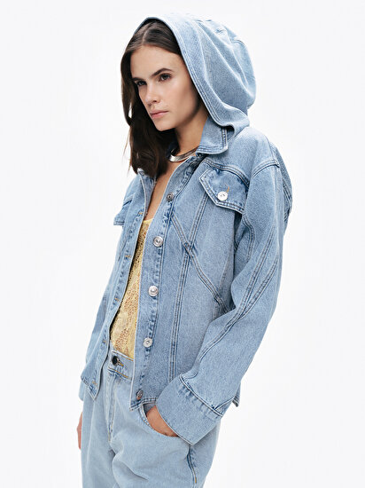 Kapüşonlu Denim Ceket