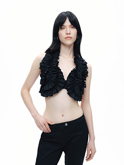 Fırfır Detaylı Crop Top