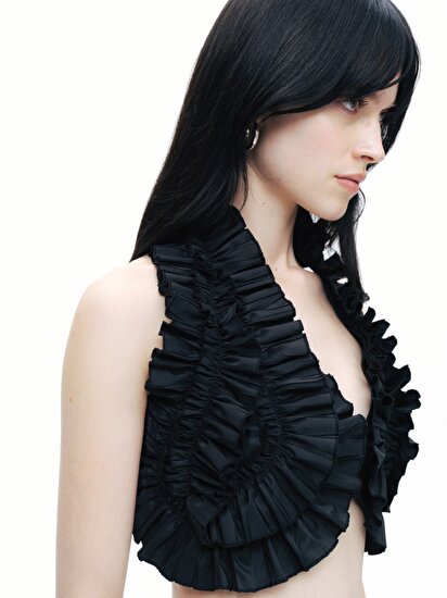 Fırfır Detaylı Crop Top